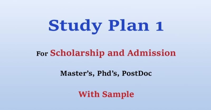Study plan sample and template